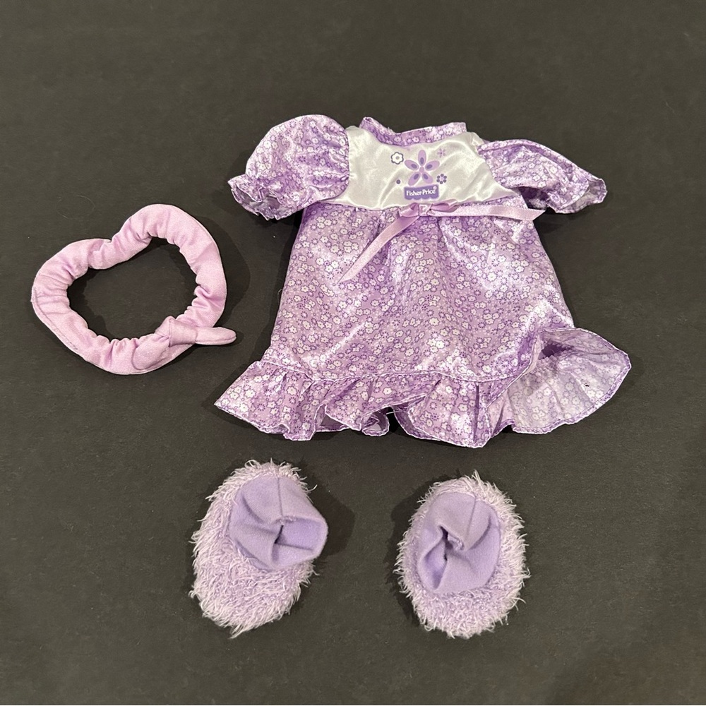 Fisher Price Little Mommy Purple Night Gown & Slippers Doll Clothing